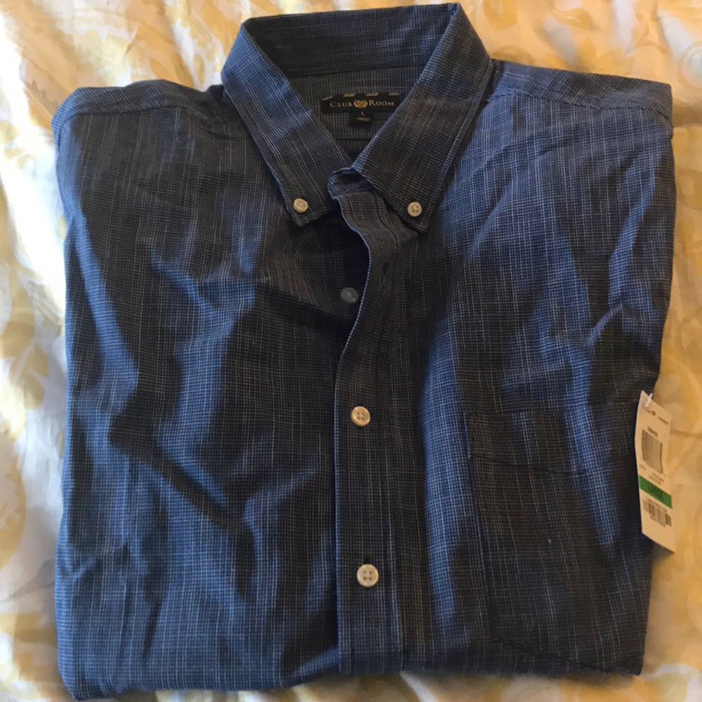 Club Room Men's Short Sleeve Button Down - Large